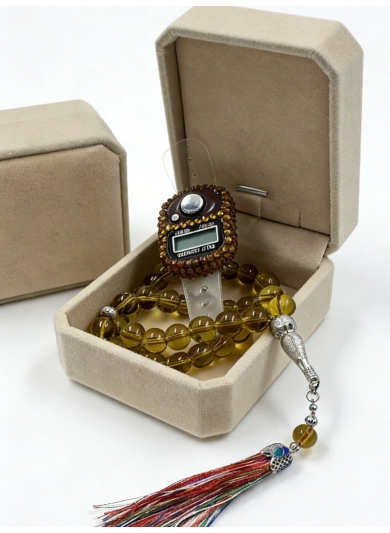 XiaoGiqi 33-bead Taisbiha prayer beads （wheat-coloured） - Image 1